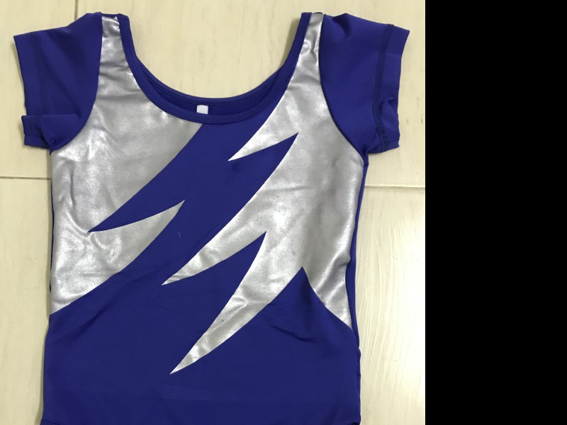 Áo Aerobic Thiếu Nhi – Xanh Bạc Lazer