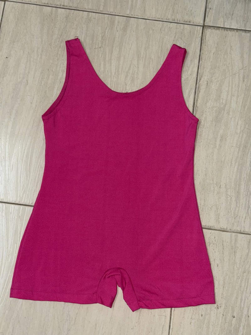 Bộ Múa Aerobic Thiếu Nhi Hồng Trơn Liền Quần