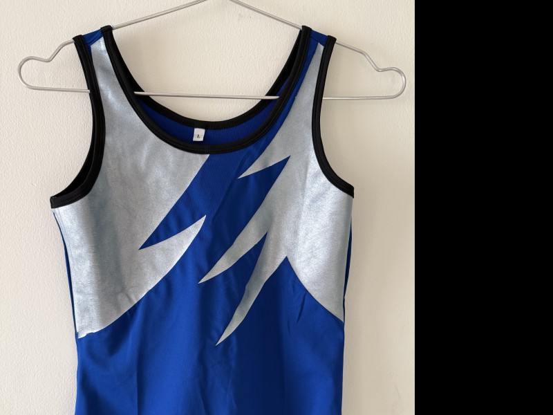 ⭐ Đồ Múa Thiếu Nhi Body Xanh Dương – Họa Tiết Bạc Nổi Bật